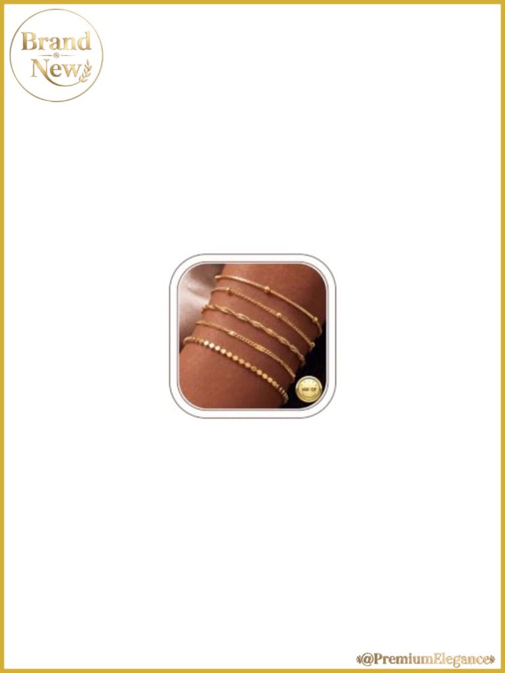 14K Gold Plated Bracelets Stack Set for Women Non Tarnishing